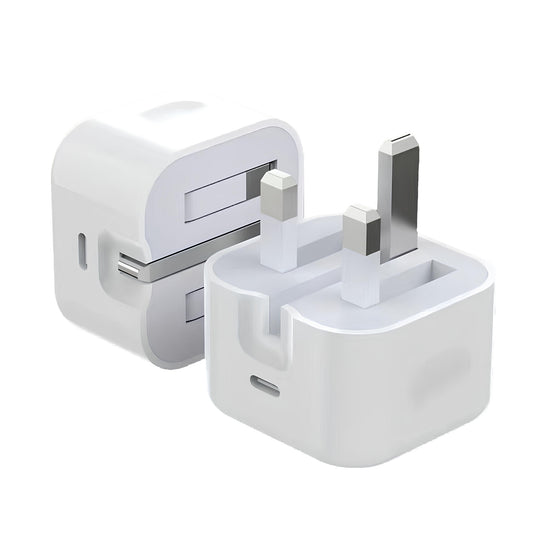 3 Pin Power Adapter 20W USB-C White Folding pins Fast Charger For iPhone