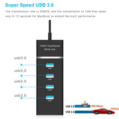 Hub Splitter Adapter Best Quality Super Fast Speed Charging 4 Ports USB 3.0 for (Laptop & PC Black)