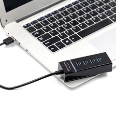 Hub Splitter Adapter Best Quality Super Fast Speed Charging 4 Ports USB 3.0 for (Laptop & PC Black)