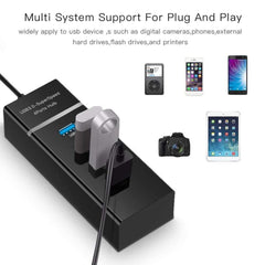 Hub Splitter Adapter Best Quality Super Fast Speed Charging 4 Ports USB 3.0 for (Laptop & PC Black)