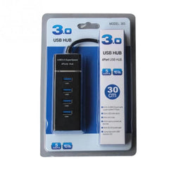 Hub Splitter Adapter Best Quality Super Fast Speed Charging 4 Ports USB 3.0 for (Laptop & PC Black)