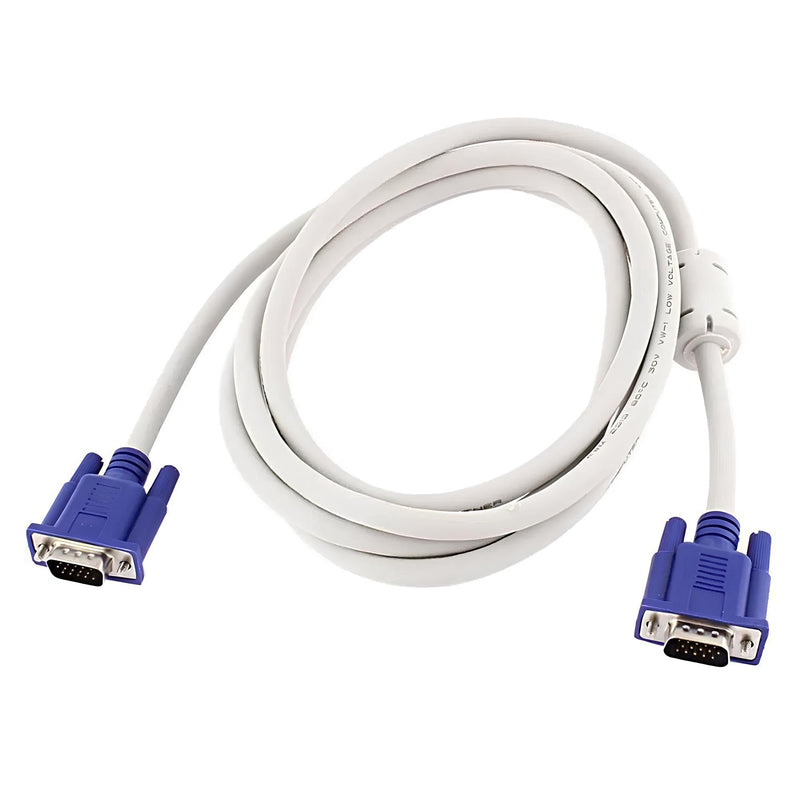 NEW! VGA High-Speed Cable 2m Length crystal cable for PC / projector (Male to Male VGA cable White)