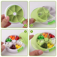 Rotating Fruit Style Pill Box Medicine Storage Organizer