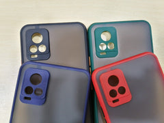 Vivo V20 Case Color Button And Camera Protection Back Cover Blue