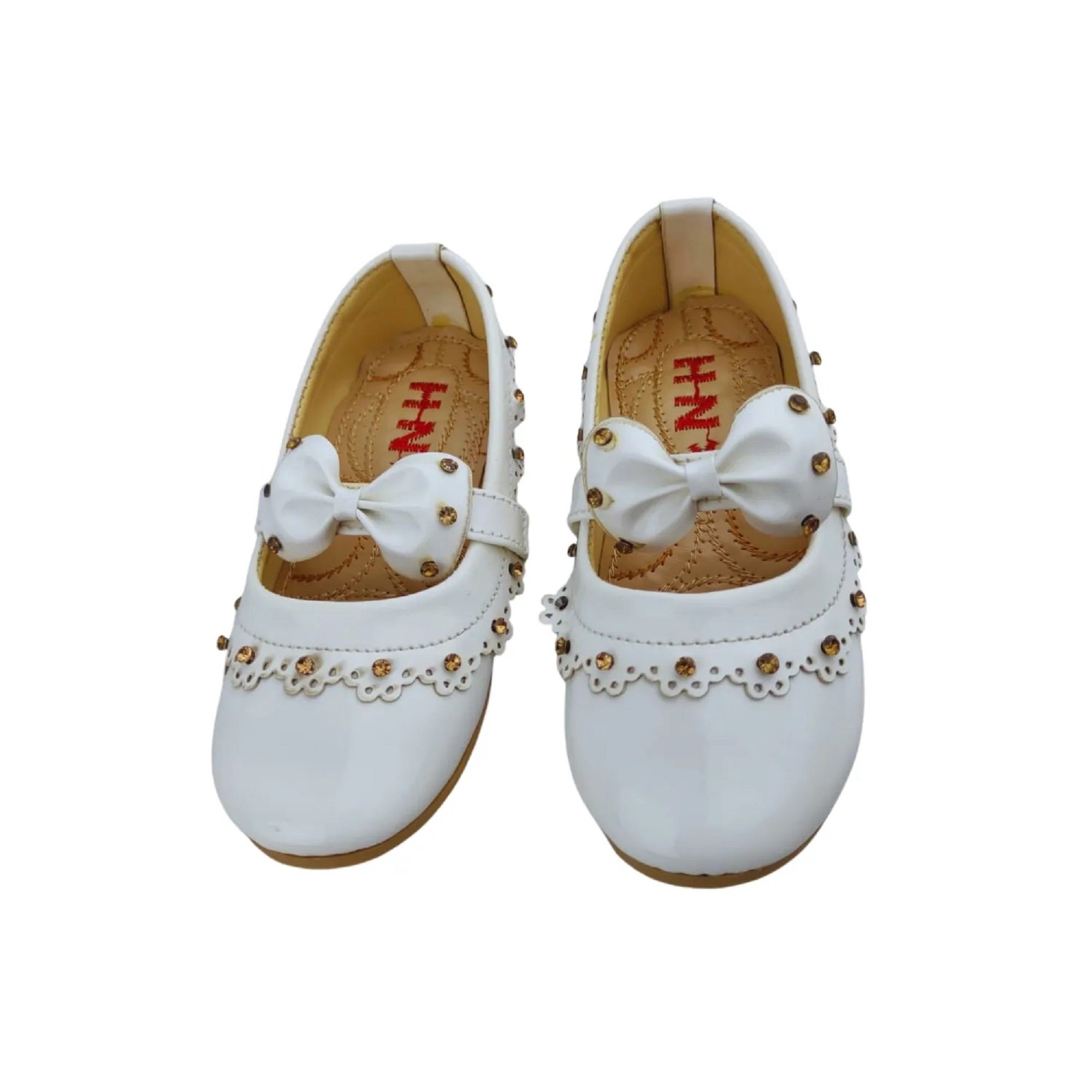 Baby Girls Mary Jane Flats, Non-Slip Bowknot Princess Dress Shoes for Party Wedding