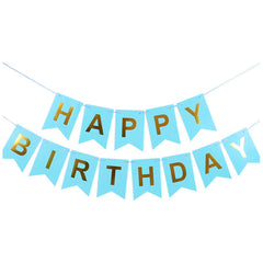 Happy Birthday Banner With Shiny Gold Letters For Birthday Party Boys Girl Baby Shower Decoration Wedding Bunting Garland Banner