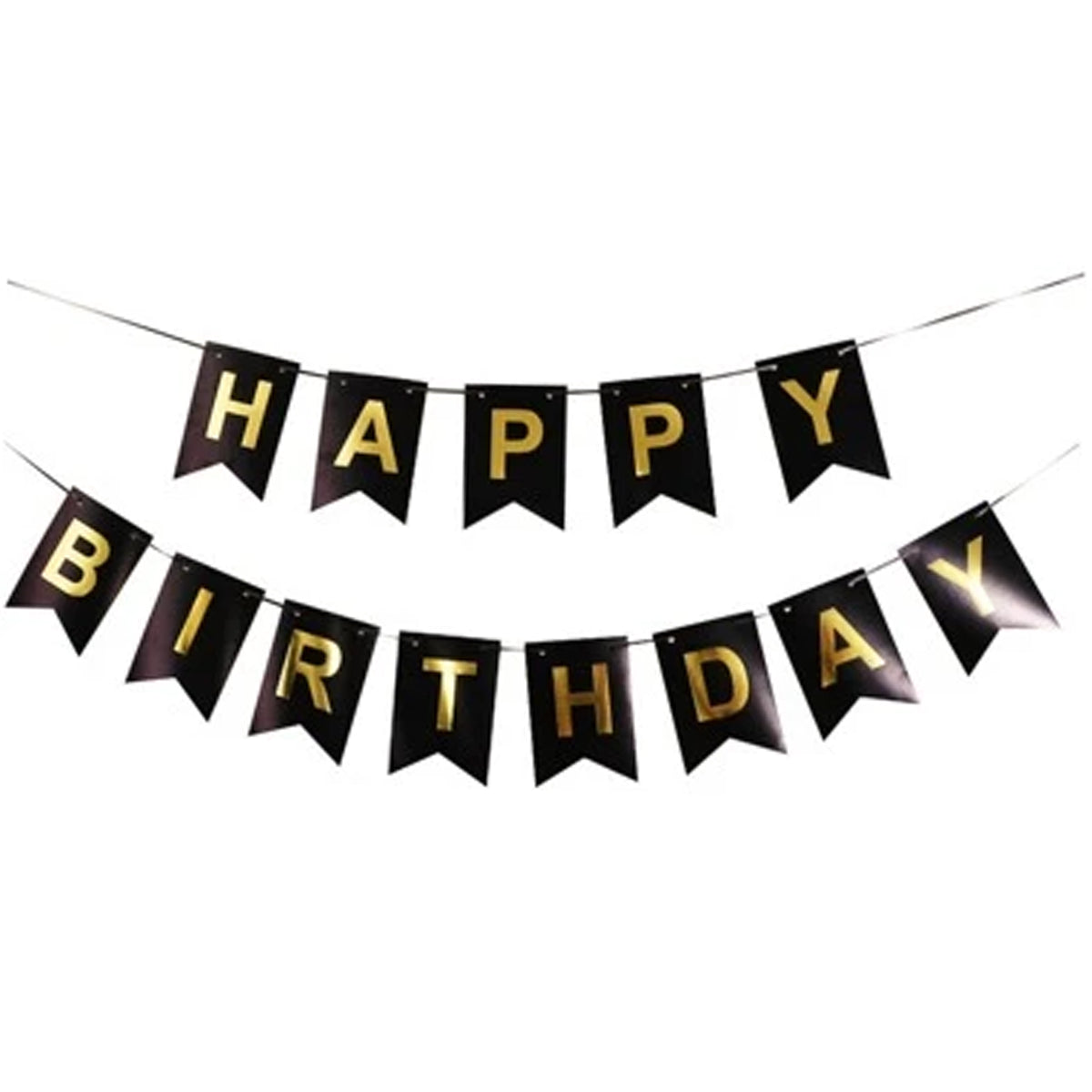 Happy Birthday Banner With Shiny Gold Letters For Birthday Party Boys Girl Baby Shower Decoration Wedding Bunting Garland Banner