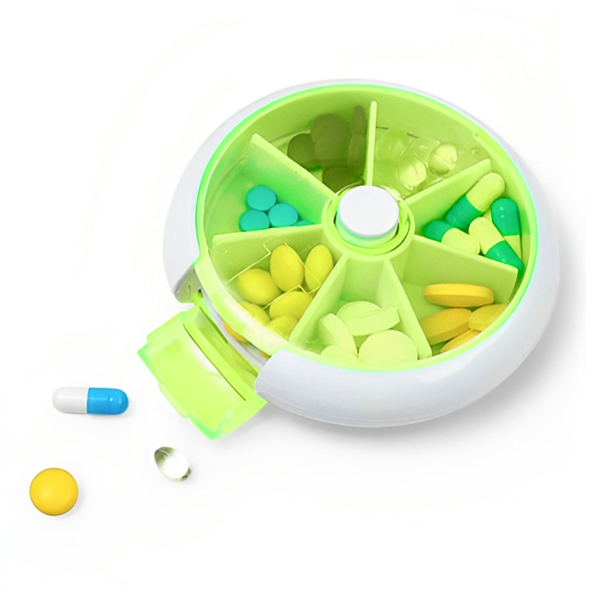 Rotating Fruit Style Pill Box Medicine Storage Organizer