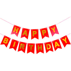 Happy Birthday Banner With Shiny Gold Letters For Birthday Party Boys Girl Baby Shower Decoration Wedding Bunting Garland Banner