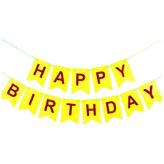 Happy Birthday Banner With Shiny Gold Letters For Birthday Party Boys Girl Baby Shower Decoration Wedding Bunting Garland Banner