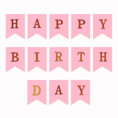 Happy Birthday Banner With Shiny Gold Letters For Birthday Party Boys Girl Baby Shower Decoration Wedding Bunting Garland Banner