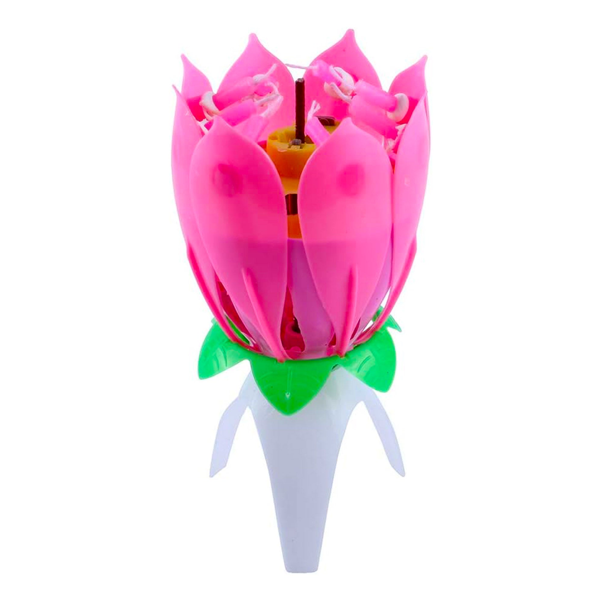 Happy Birthday Musical Magical Opening Flower Candle For Party