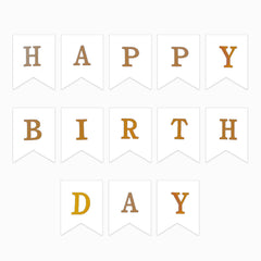 Happy Birthday Banner With Shiny Gold Letters For Birthday Party Boys Girl Baby Shower Decoration Wedding Bunting Garland Banner