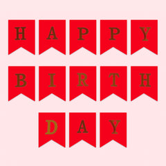 Happy Birthday Banner With Shiny Gold Letters For Birthday Party Boys Girl Baby Shower Decoration Wedding Bunting Garland Banner