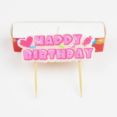 Happy Birthday Candle Cake Topper