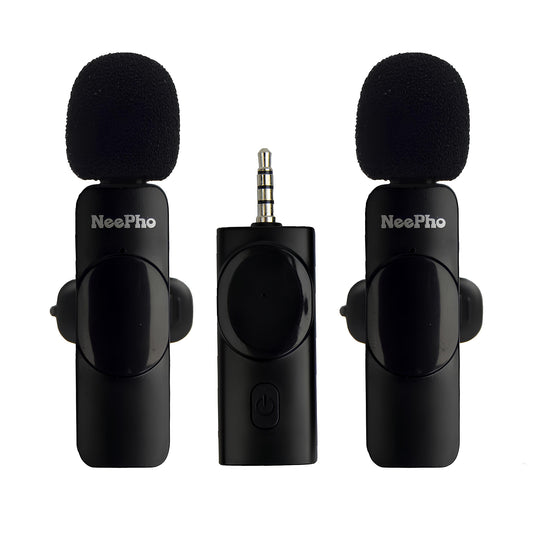 NeePho N36 Microphone Wireless Noise cancellation Black 2-in-1 Double