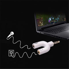 Microphone Audio Splitter 3.5mm TRS 2 Female To 1 TRRS Male Aux Adapter