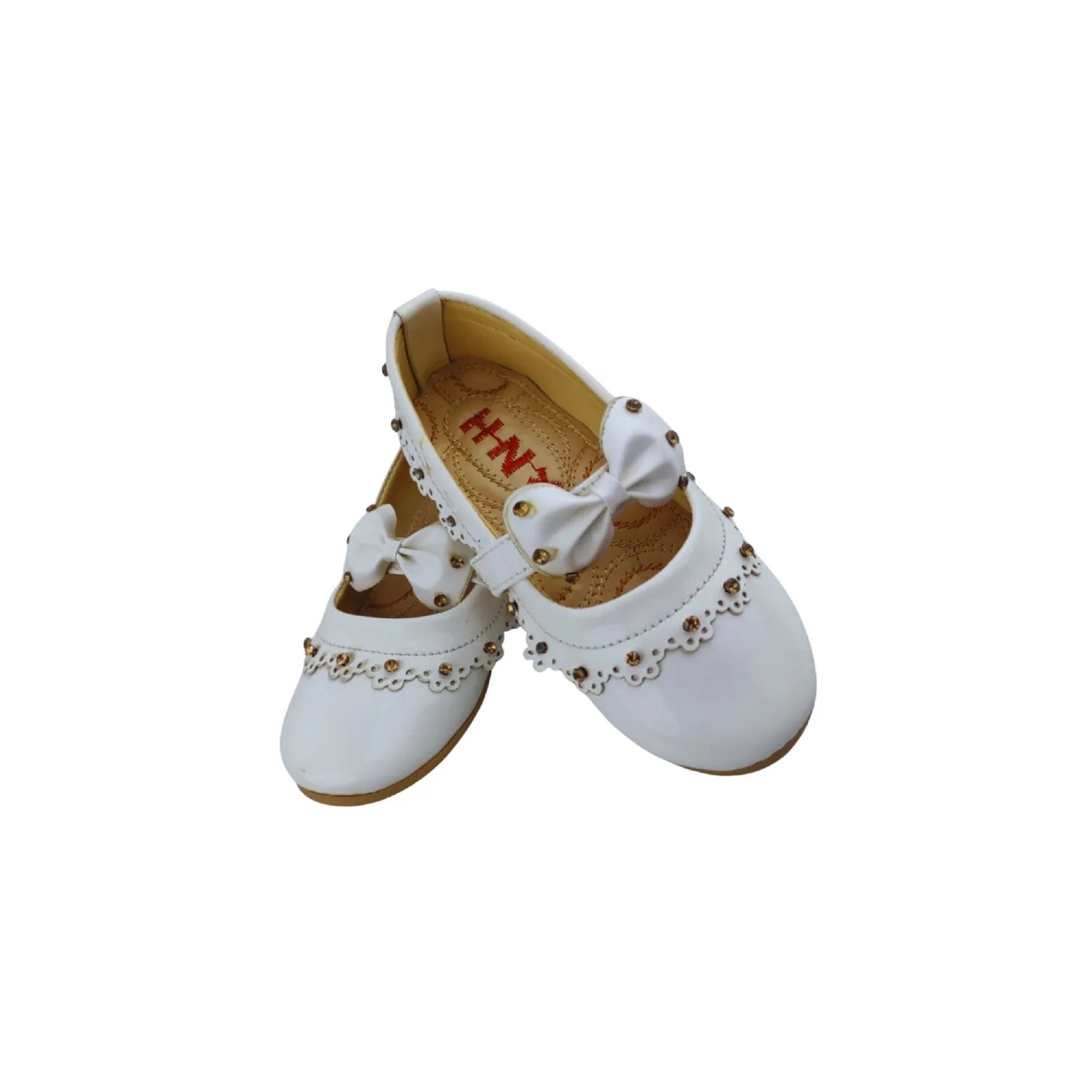 Baby Girls Mary Jane Flats, Non-Slip Bowknot Princess Dress Shoes for Party Wedding