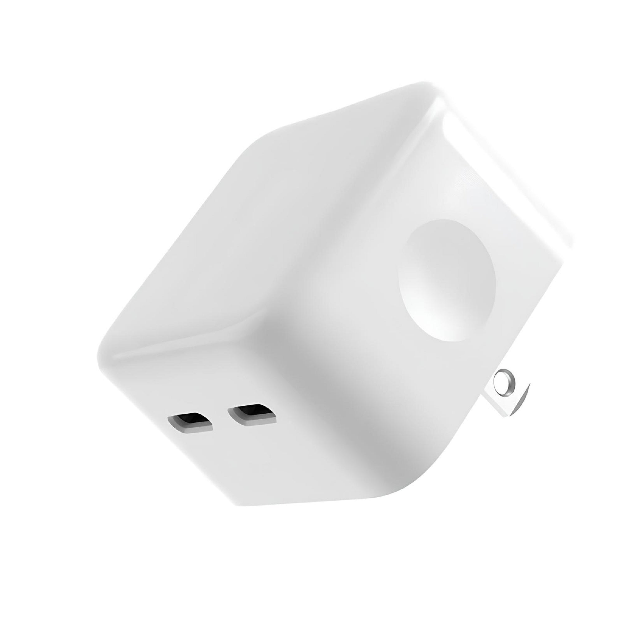 50W 2-Pin Power Adapter USB-C+C Charger White Folding pins For IPhone