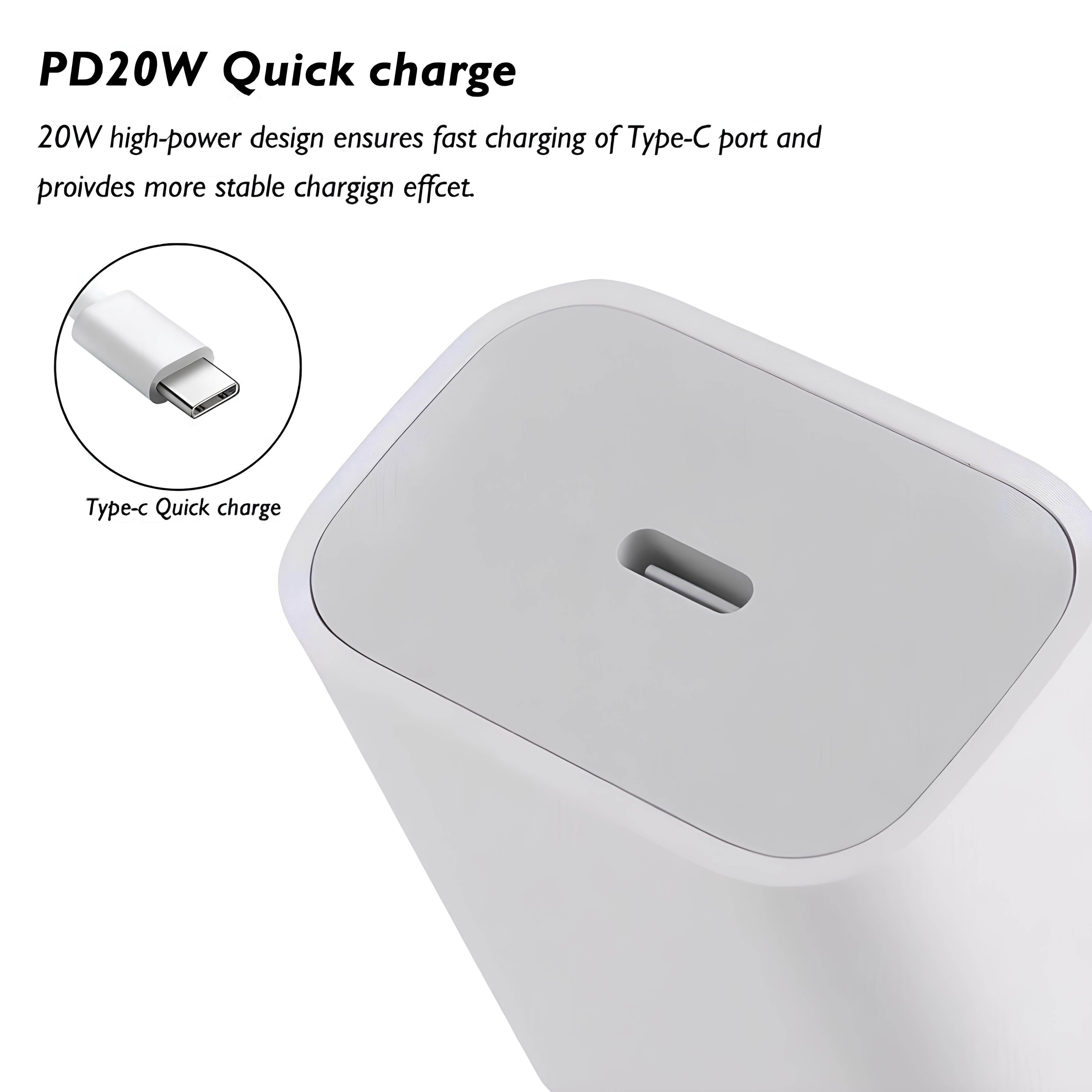 2-Pin Adapter 20 W USB-C Charger White for iPhone