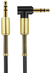 Cable Male to Male For Speakers Headphones Deck Car Connection from mobile to Amplifiers L-Shaped Spring highly Durable 1.5 Meter 3.5mm AUX
