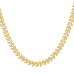 Leaf Shaped Half Gold Chain Necklace For Girls