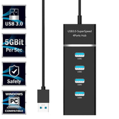 Hub Splitter Adapter Best Quality Super Fast Speed Charging 4 Ports USB 3.0 for (Laptop & PC Black)