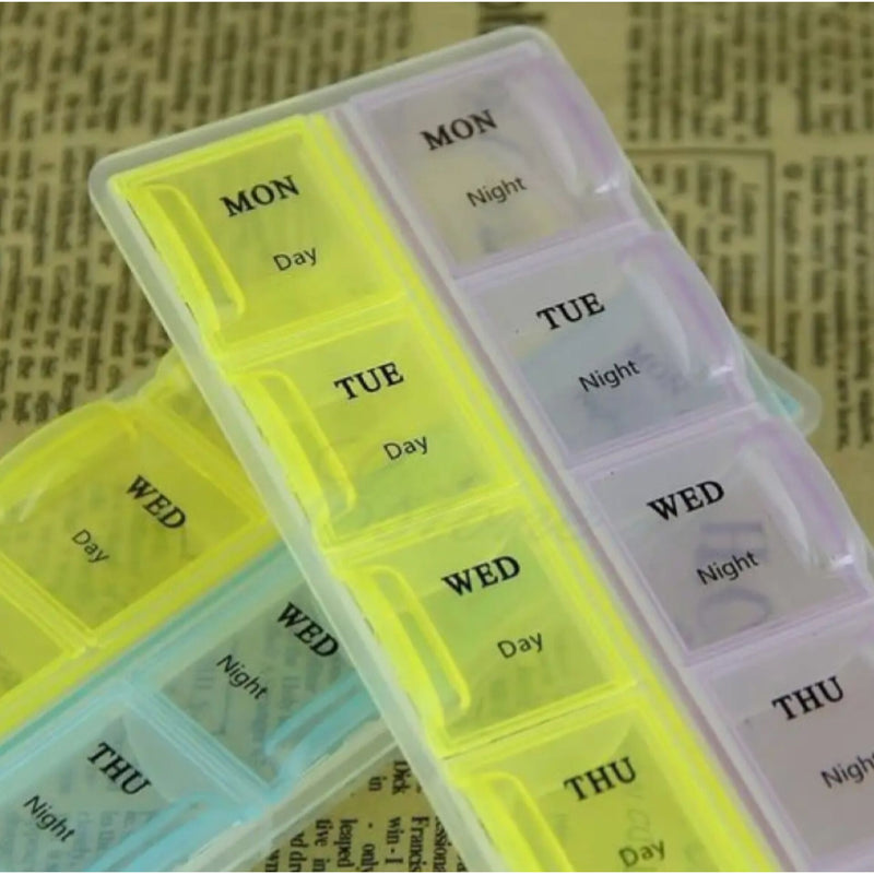 7 Days Weekly 14 Slots Travel Pill Box Organizer And Medi.cine Holder Case