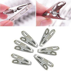 Stainless Steel Strong Cloth Clips, Multipurpose Utility Clips For Drying Clothes, Socks & Towels 12 Pcs